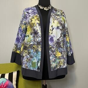 ASOS Blue Floral Open Kimono Style Jacket 14